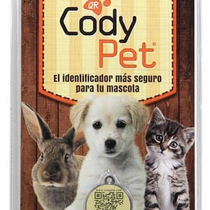 Medalla identificacion Codypet acero inoxidable con codigo QR gestion en codypet.com