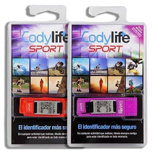 Pack de pulseras deportivas Codylife Sport de nylon rojo y morado