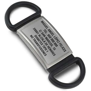 Placa identificativa para correas Codylife Slider analógica de acero