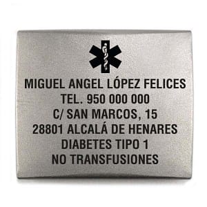 Placa identificación Apple Watch Codylife de acero inoxidable para correa de deporte